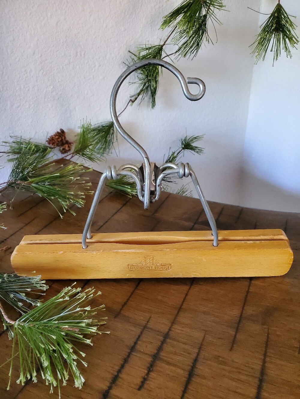 Vintage Harmony House Wooden Pants Skirt Hanger Sears Roebuck Wood Clamp
